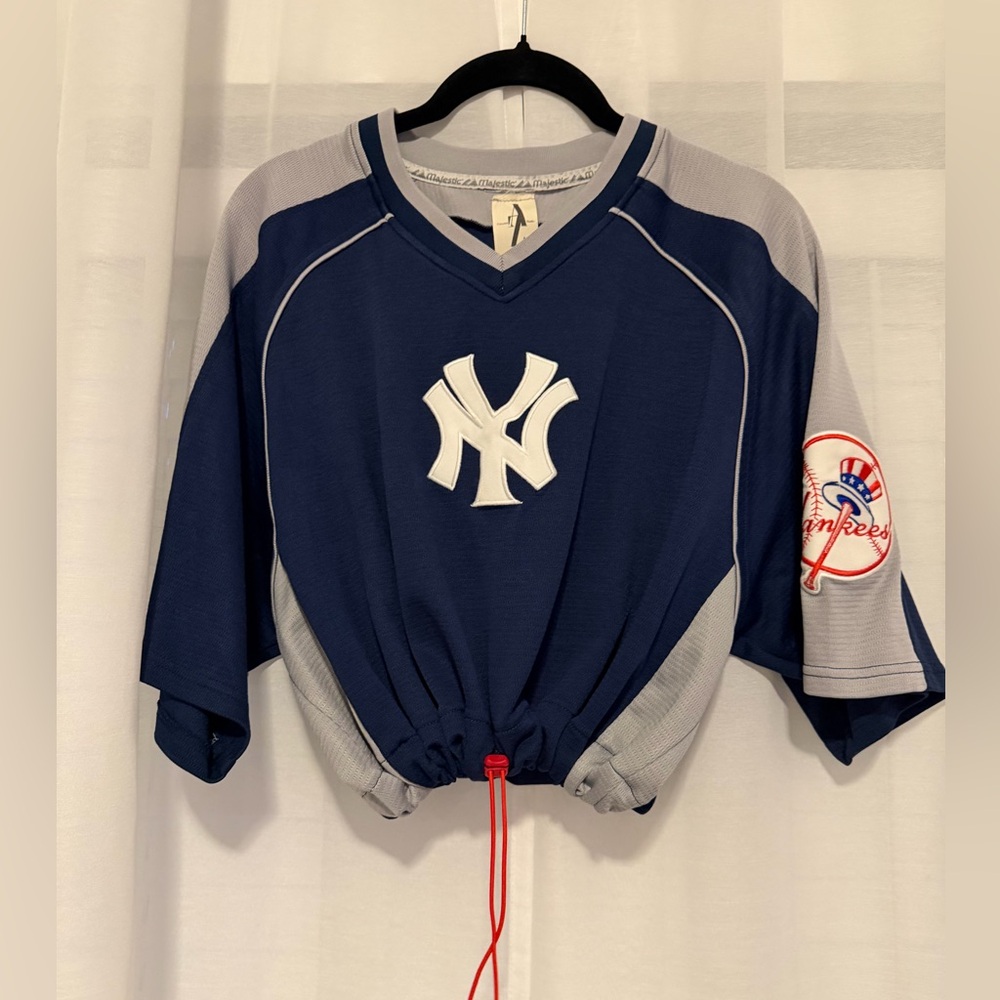 AZ York Yankees Navy & Gray Short Sleeve Jersey Top